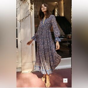 SAYLOR Blue and Pink Floral Long Sleeve Dress
